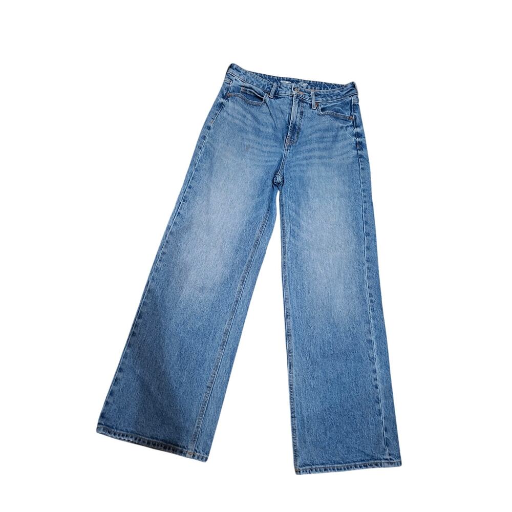 Old Navy Extra High Rise Sky Hi Wide Leg Jeans Sz. 6 Medium Wash